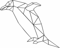 Geometric Polygon penguin - For Laser Cut DXF CDR SVG Files - free download