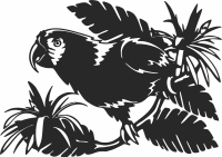 parrot on branche clipart - Para archivos DXF CDR SVG cortados con láser - descarga gratuita