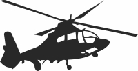 Helicopter Aircraft Silhouette - Para archivos DXF CDR SVG cortados con láser - descarga gratuita
