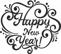Happy new year wall sign - For Laser Cut DXF CDR SVG Files - free download