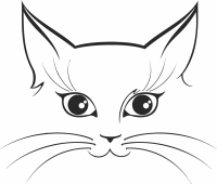 Cute cat art - Para archivos DXF CDR SVG cortados con láser - descarga gratuita