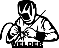 Welder Silhouette iron man sign - For Laser Cut DXF CDR SVG Files - free download