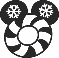 Mickey Mouse Snowflake christmas art - fichier DXF SVG CDR coupe, prêt à découper pour plasma routeur laser