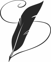 feather pen silhouette - Para archivos DXF CDR SVG cortados con láser - descarga gratuita
