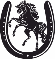 horseshoe horse sign - Para archivos DXF CDR SVG cortados con láser - descarga gratuita
