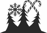 Christmas Trees clipart - Para archivos DXF CDR SVG cortados con láser - descarga gratuita