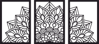 Mandala Panels home decor - Para archivos DXF CDR SVG cortados con láser - descarga gratuita