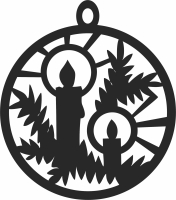 christmas tree decoration candle ornament - For Laser Cut DXF CDR SVG Files - free download