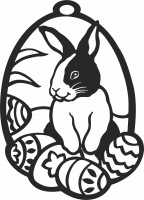 happy easter egg bunny design - fichier DXF SVG CDR coupe, prêt à découper pour plasma routeur laser
