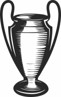 champions league Trophy clipart - For Laser Cut DXF CDR SVG Files - free download