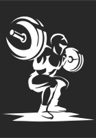bodybuilding workout squat clipart - fichier DXF SVG CDR coupe, prêt à découper pour plasma routeur laser