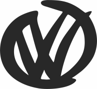 Volkswagen stylish  clipart - For Laser Cut DXF CDR SVG Files - free download