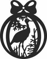 christmas heron ornament - For Laser Cut DXF CDR SVG Files - free download