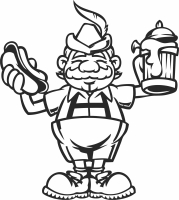 beer fest man clipart - Para archivos DXF CDR SVG cortados con láser - descarga gratuita