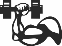 Fitness Decal Gym Dumbbell - Para archivos DXF CDR SVG cortados con láser - descarga gratuita