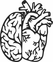 heart brain cliparts - For Laser Cut DXF CDR SVG Files - free download