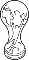 world cup Trophy clipart - For Laser Cut DXF CDR SVG Files - free download