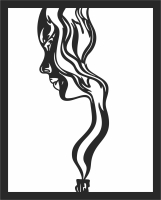 Girl wall decor art - For Laser Cut DXF CDR SVG Files - free download