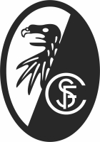 SC Freiburg logo football Logo football - fichier DXF SVG CDR coupe, prêt à découper pour plasma routeur laser
