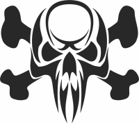 vector Skull cliparts - Para archivos DXF CDR SVG cortados con láser - descarga gratuita