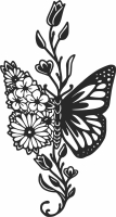 Butterfly flower Mandala arts - Para archivos DXF CDR SVG cortados con láser - descarga gratuita