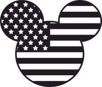 Mickey Mouse USA Flag Disney - Para archivos DXF CDR SVG cortados con láser - descarga gratuita