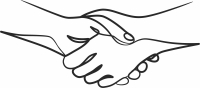 one line Handshake clipart - For Laser Cut DXF CDR SVG Files - free download