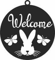 happy Easter egg bunny ornament - For Laser Cut DXF CDR SVG Files - free download