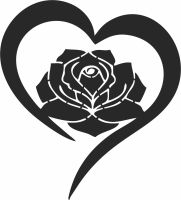 Roses Heart wall art - Para archivos DXF CDR SVG cortados con láser - descarga gratuita