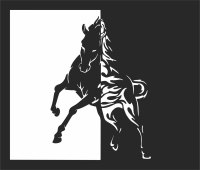 Horse wall art - Para archivos DXF CDR SVG cortados con láser - descarga gratuita