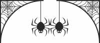 Halloween Spider Web corner clipart - fichier DXF SVG CDR coupe, prêt à découper pour plasma routeur laser