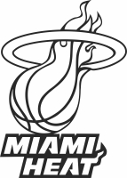 NBA Miami heat logo - fichier DXF SVG CDR coupe, prêt à découper pour plasma routeur laser