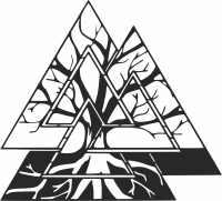 Valknut Symbol and Tree of Life - For Laser Cut DXF CDR SVG Files - free download