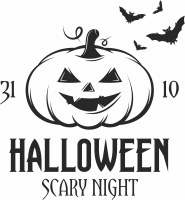 halloween scary pimpkin logo - For Laser Cut DXF CDR SVG Files - free download
