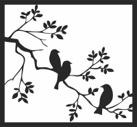tree branches with birds wall decor - fichier DXF SVG CDR coupe, prêt à découper pour plasma routeur laser