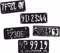 Vintage License cars Plates - For Laser Cut DXF CDR SVG Files - free download