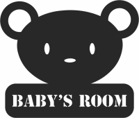 baby bear wall decor - Para archivos DXF CDR SVG cortados con láser - descarga gratuita