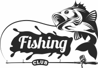Fishing club sign logo - fichier DXF SVG CDR coupe, prêt à découper pour plasma routeur laser