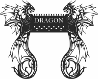 dragon wall decor - Para archivos DXF CDR SVG cortados con láser - descarga gratuita