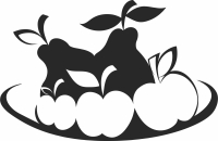 fruits plate apple clipart - Para archivos DXF CDR SVG cortados con láser - descarga gratuita