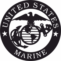 United states Marine logo - For Laser Cut DXF CDR SVG Files - free download