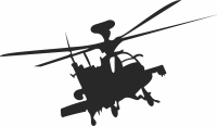 Helicopter Aircraft Silhouette - fichier DXF SVG CDR coupe, prêt à découper pour plasma routeur laser