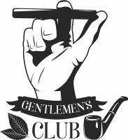 Gentleman logo cigar clipart - For Laser Cut DXF CDR SVG Files - free download