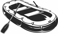 Raft Boat clipart - fichier DXF SVG CDR coupe, prêt à découper pour plasma routeur laser