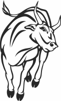 bull buffalo clipart - fichier DXF SVG CDR coupe, prêt à découper pour plasma routeur laser