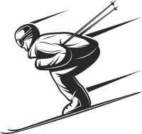 Skiing clipart - Para archivos DXF CDR SVG cortados con láser - descarga gratuita