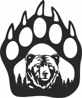 Bear paw scene - Para archivos DXF CDR SVG cortados con láser - descarga gratuita