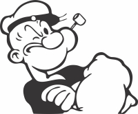 popeye cartoon clipart - For Laser Cut DXF CDR SVG Files - free download