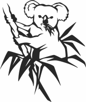 koala bear climbing tree - Para archivos DXF CDR SVG cortados con láser - descarga gratuita