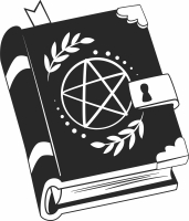 Satanic witch book clipart - Para archivos DXF CDR SVG cortados con láser - descarga gratuita